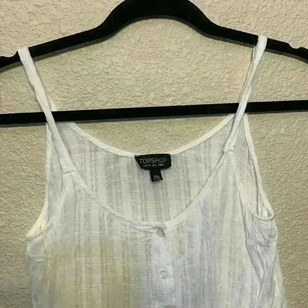 White Topshop sheer tank sz 2 summer beach vacation resort bridal lightweight - Picture 3 of 6